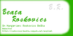 beata roskovics business card
