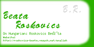 beata roskovics business card